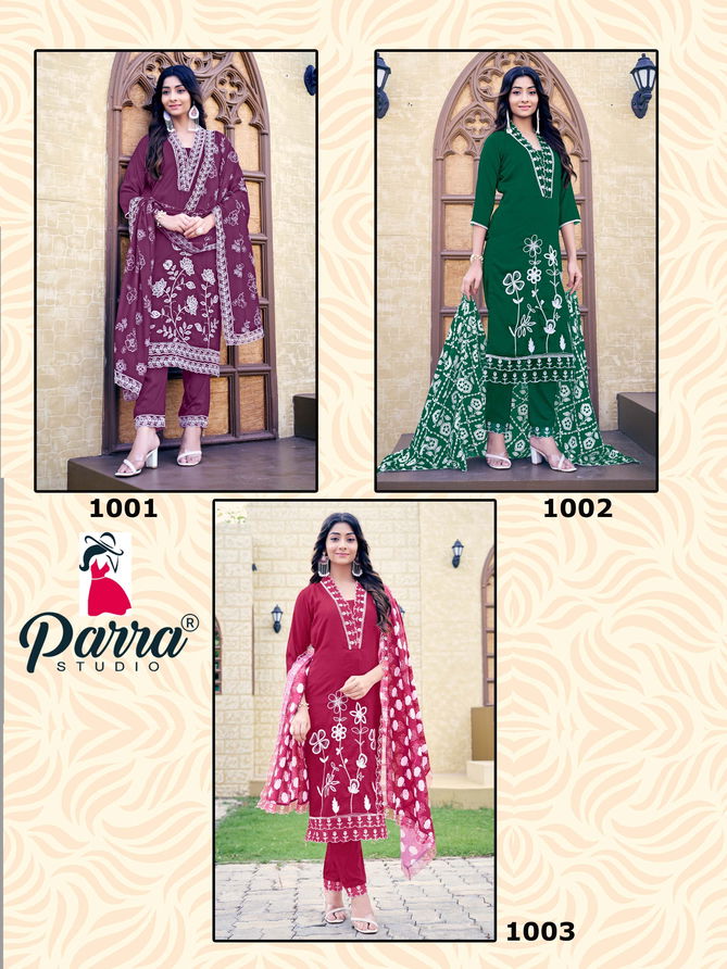 Kajal By Parra Silk Embroidery Kurti With Bottom Dupatta Wholesale Shop In Surat